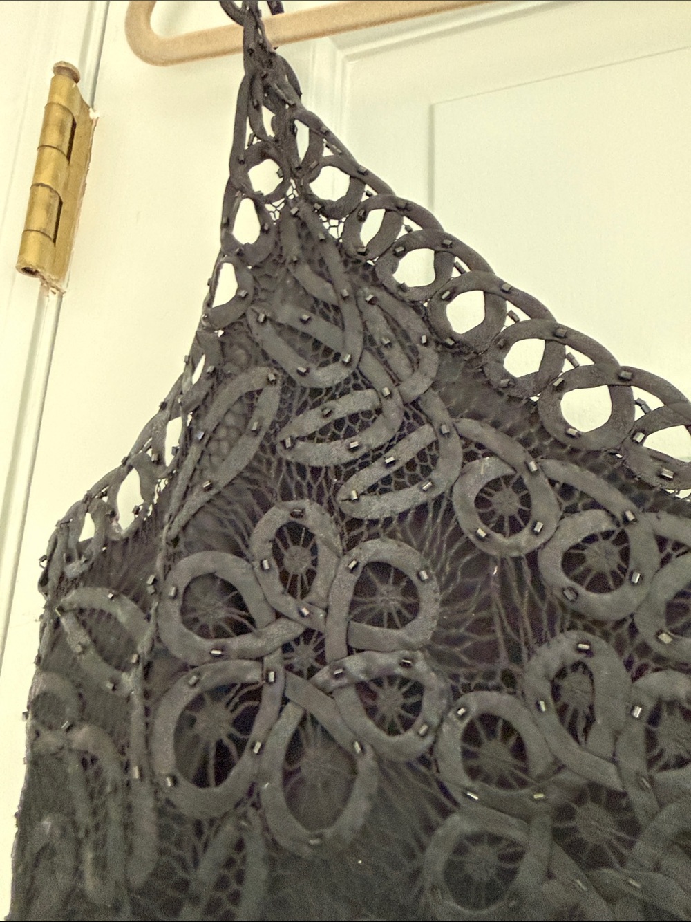 Black 100% Silk Crochet Midi Skirt and Top Large - Picture 4 of 7